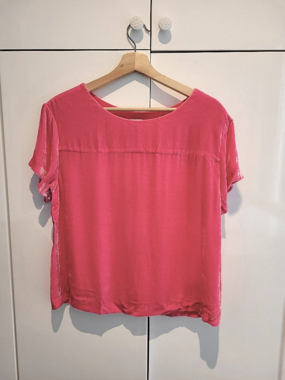 J. Crew Velvet Bubblegum Pink T Shirt Size 8